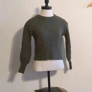 Poof‎ Apparel cropped puff sleeve sweater size S